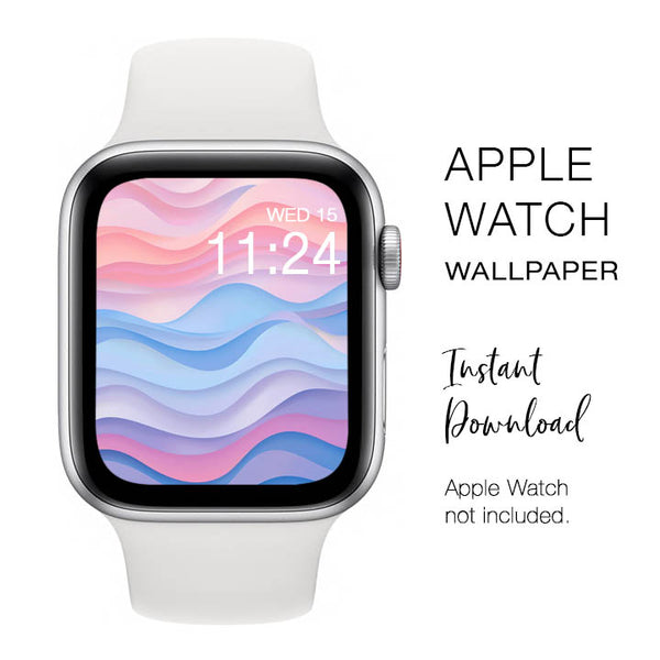 Apple Watch WALLPAPER - 3D Waves 5 Colorful - Instant Download - Watch Background Apple Watch face design