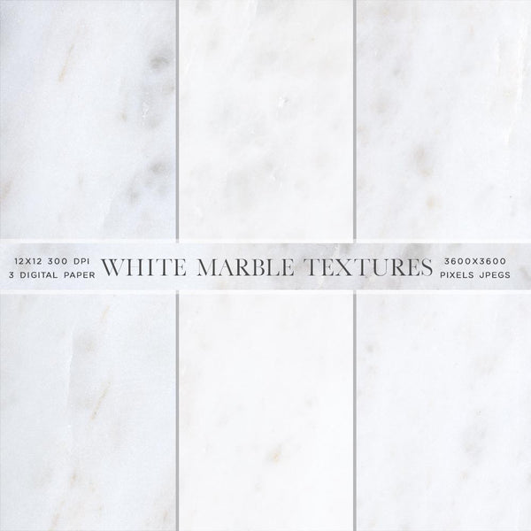 Marble 3 Soft White Marble Textures Backgrounds Digital Paper - Instant Download Digital Clipart