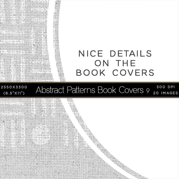 Abstract Patterns on Linen Book Covers with Spine Vol 1 - 20 High Resolution Images - Instant Download Digital Clip art