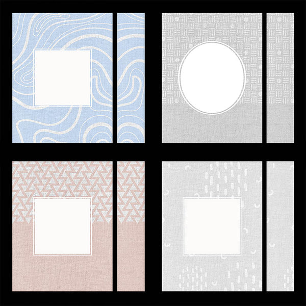 Abstract Patterns on Linen Book Covers with Spine Vol 1 - 20 High Resolution Images - Instant Download Digital Clip art