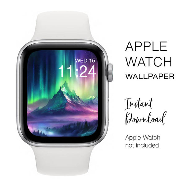 Apple Watch WALLPAPER - Aurora Borealis - Instant Download - Watch Background Apple Watch face design