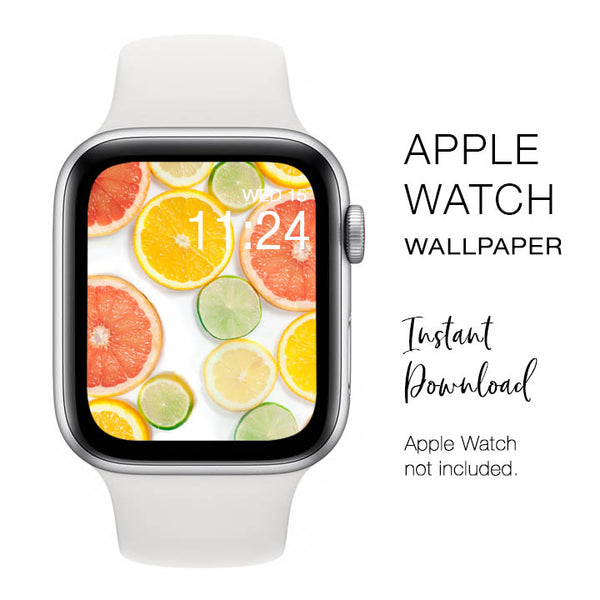Apple Watch WALLPAPER - Citrus Fruits Orange Grapefruit Lime - Instant Download - Watch Background Apple Watch face design