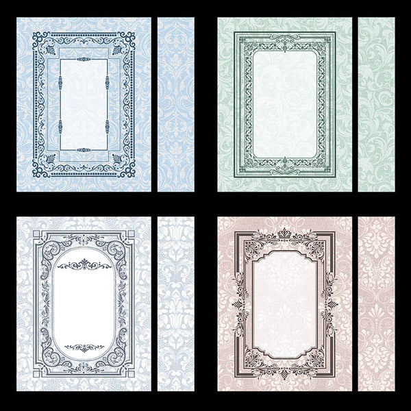 Damask Patterns on Linen Book Covers with Spine Vol 1 - 20 High Resolution Images - Instant Download Digital Clip art