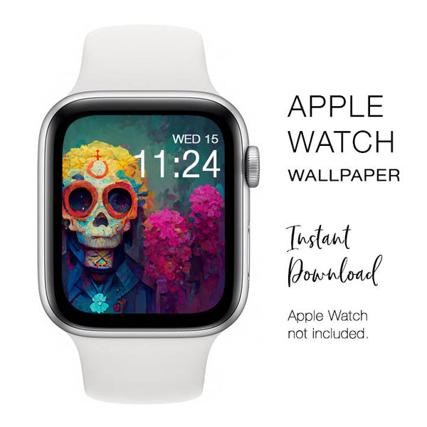 Apple Watch WALLPAPER - Day of the Dead Dia De Los Muertos - Instant Download - Watch Background Apple Watch face design