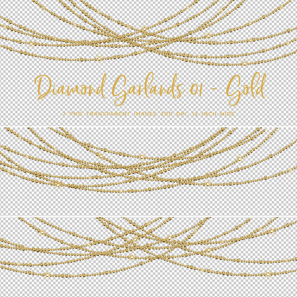 Diamond Garlands Like Lights Gold - Clip Art diamonds hanging gemstone - 7 PNG Transparent Images High Resolution Instant Download Digital Clipart