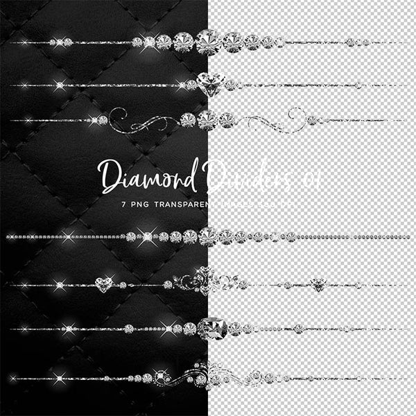 Diamond Dividers Clip Art gemstone - 7 PNG Transparent Images High Resolution - Instant Download Digital Clipart