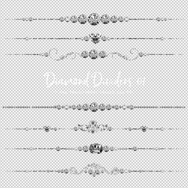 Diamond Dividers Clip Art gemstone - 7 PNG Transparent Images High Resolution - Instant Download Digital Clipart