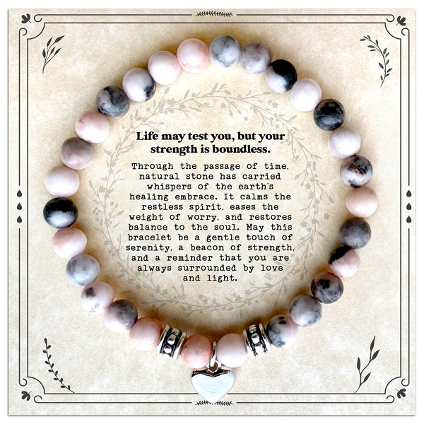 Get Well Soon Gift for Women, Natural Gemstone Healing Bracelet, Inspirational Gift Stretch Bracelet Handmade Jewelry