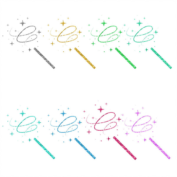 Glitter Magic Wand Vol 2 - 18 Different Glittery Colors PNG Transparent Images - Instant Download Digital Clip art