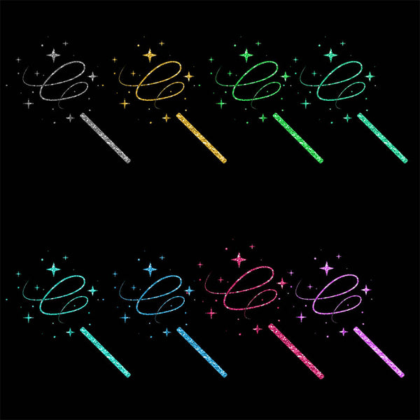 Glitter Magic Wand Vol 2 - 18 Different Glittery Colors PNG Transparent Images - Instant Download Digital Clip art