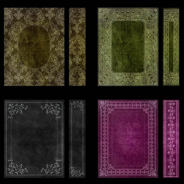 Ornate Book Covers with Spine Vol 1 Variation - 28 High Resolution Images - Instant Download Digital Clip art