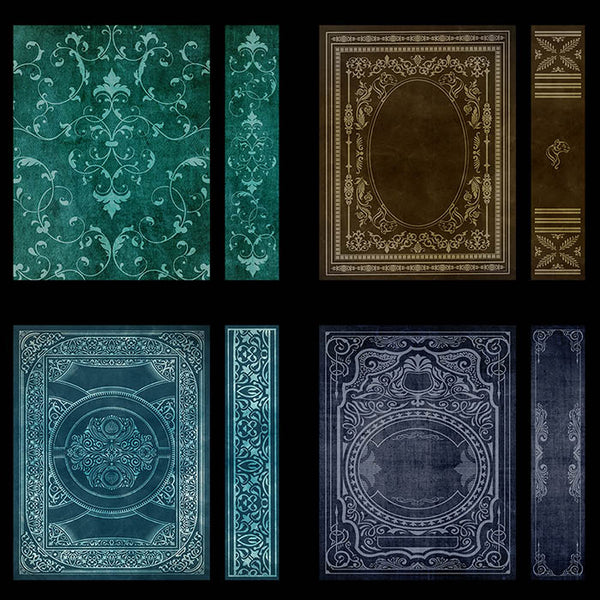 Ornate Book Covers with Spine Vol 1 Variation - 28 High Resolution Images - Instant Download Digital Clip art
