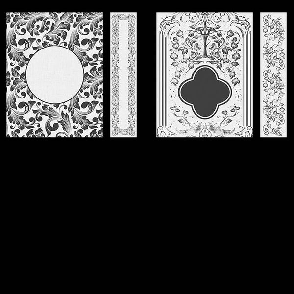 Ornate Book Covers with Spine Vol 1 White Linen & Dark Grey Frames - 28 High Resolution Images - Instant Download Digital Clip art