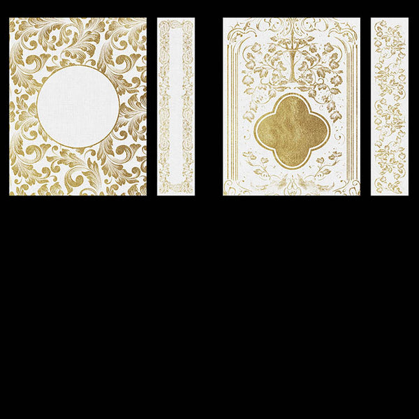 Ornate Book Covers with Spine Vol 1 White Linen & Gold Frames - 28 High Resolution Images - Instant Download Digital Clip art
