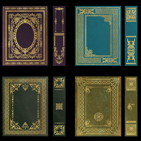 Ornate Book Covers with Spine Vol 4 - 28 High Resolution Images - Instant Download Digital Clip art