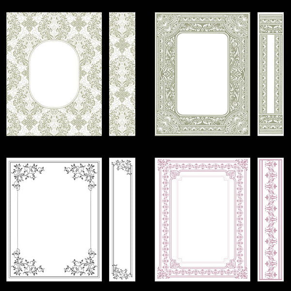 Ornate Book Covers with Spine Vol 1 Variation on White Background - 28 High Resolution Images - Instant Download Digital Clip art