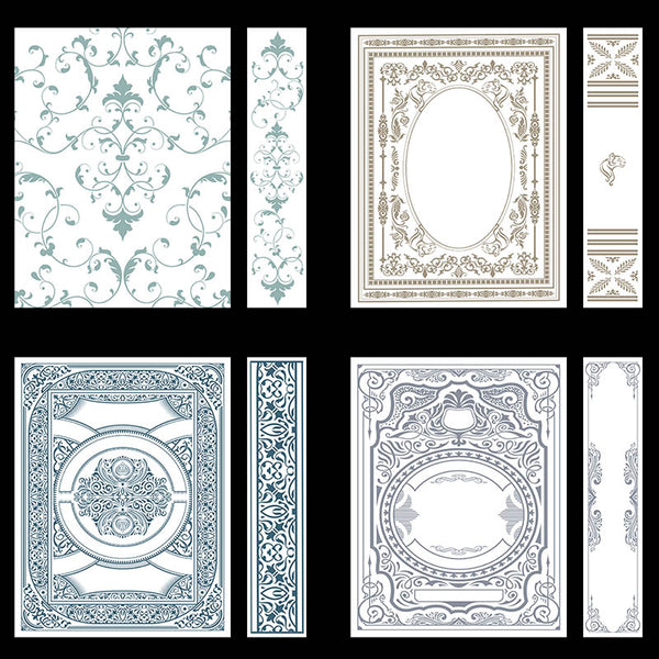 Ornate Book Covers with Spine Vol 1 Variation on White Background - 28 High Resolution Images - Instant Download Digital Clip art