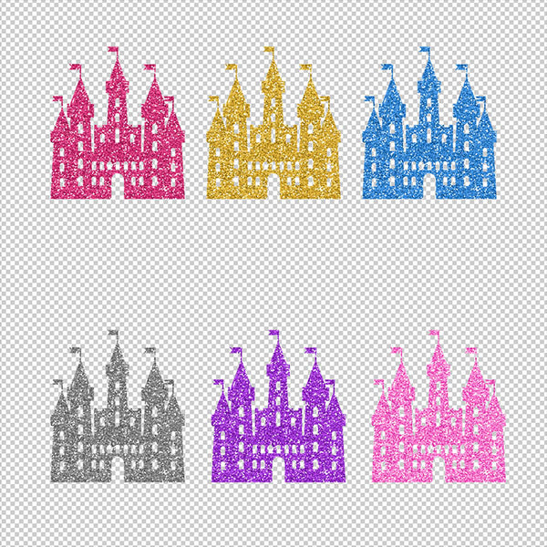 Princess Castle Glitter Texture Vol 2 - 18 Different Colors PNG Transparent Images - Instant Download Digital Clip art