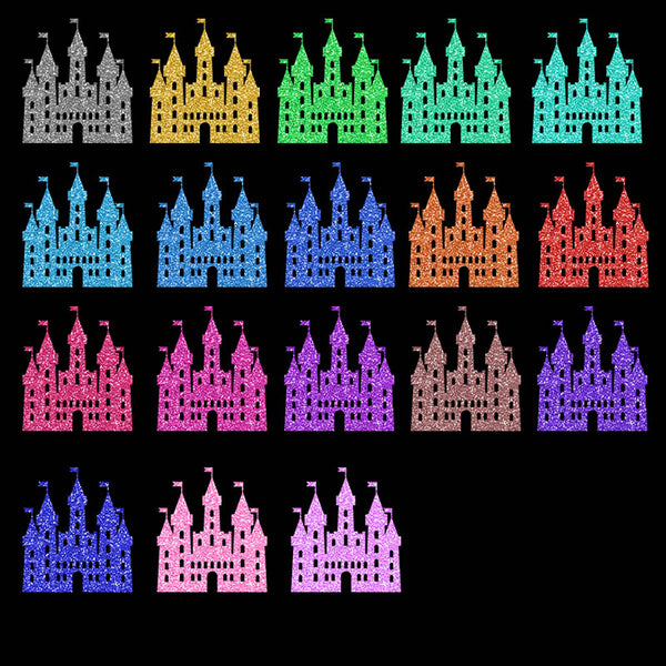 Princess Castle Glitter Texture Vol 2 - 18 Different Colors PNG Transparent Images - Instant Download Digital Clip art