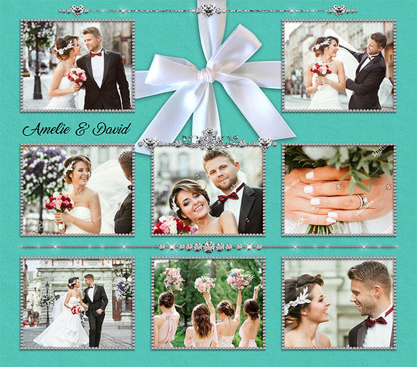 Tumbler Template Design - Blue Box with Ribbon Background PNG Sublimation 20 oz Skinny Tumbler High Resolution Instant Download Full Wrap Digital