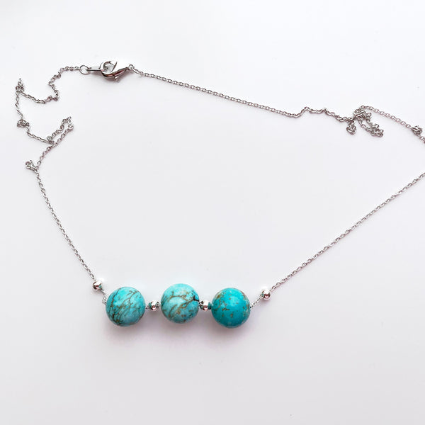 Genuine South Western Turquoise Beads Necklace Handmade Jewelry