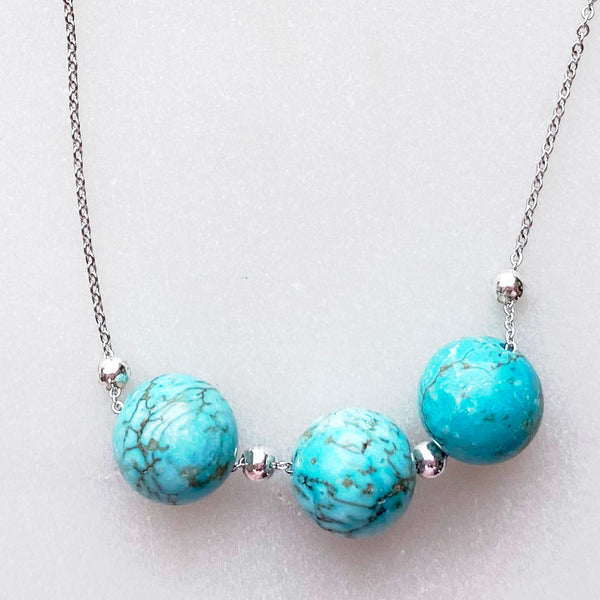 Genuine South Western Turquoise Beads Necklace Handmade Jewelry