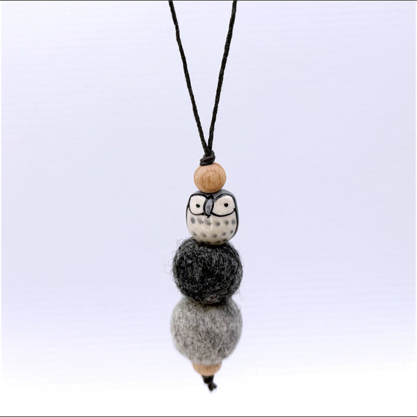 Ceramic Owl & Wool Essential Oil Diffuser, Car Air Freshener, Car hanging, Car Freshies, Felt Wool Diffuser, Office Diffuser, Aromatherapy Closet Sachet
