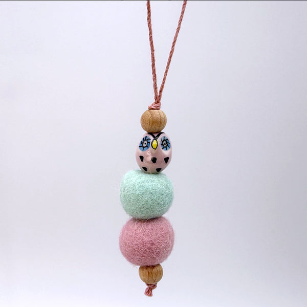 Ceramic Owl & Wool Essential Oil Diffuser, Car Air Freshener, Car hanging, Car Freshies, Felt Wool Diffuser, Office Diffuser, Aromatherapy Closet Sachet