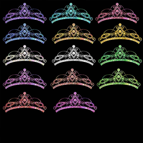 Glitter Crown 01 Sparkly Glitter - 14 Different Colors PNG Transparent Images - Instant Download Digital Clip art