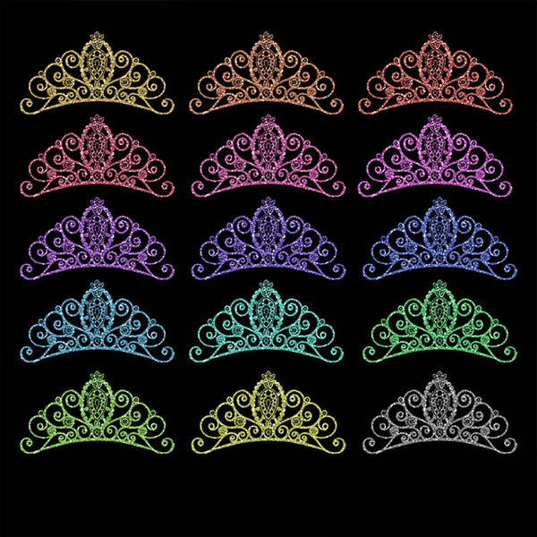 Glitter Crown 46 - 15 Different Colors PNG Transparent Images - Instant Download Digital Clip art