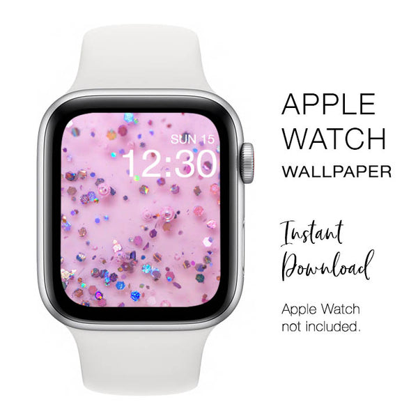 Apple Watch WALLPAPER - Pink Gel with Sparkles Glitter 1 - Instant Download - Watch Background Apple Watch face design