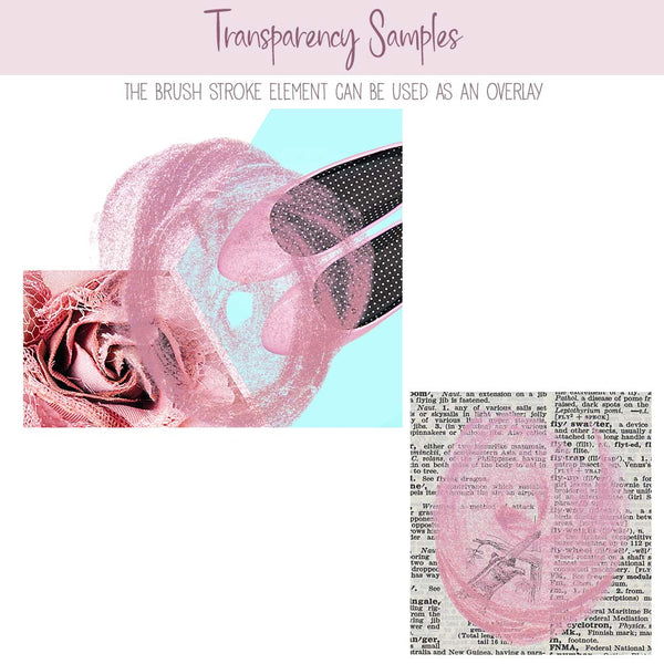 Brush Strokes Pearl Paint - Dusty Pink Pearl Paint 24 Brush Strokes & Splashes Group A - Hand painted Overlay - Instant Download Digital Clipart