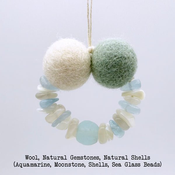 Wool, Gemstones, Shells Essential Oil Diffuser, Car Air Freshener, Car hanging Freshies, Felt Wool Office Diffuser, Aromatherapy, Closet, Christmas