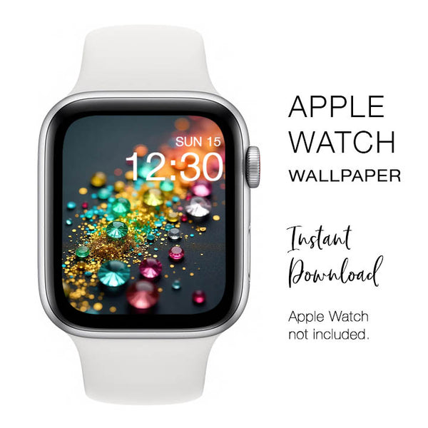 Apple Watch WALLPAPER - Sparkly Glitter on Gemstones 2 - Instant Download - Watch Background Apple Watch face design