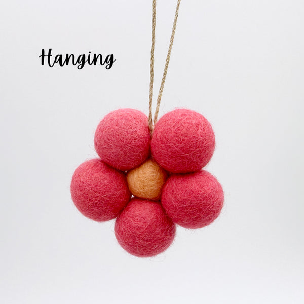Daisy Wool Flower Essential Oil Diffuser, Car Air Freshener, Car hanging Freshies, Felt Wool Office Diffuser, Aromatherapy Closet Christmas