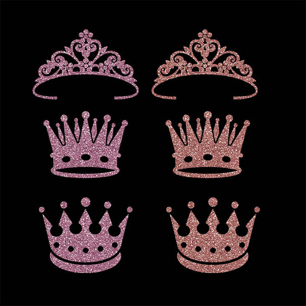 Crowns 8 Different Crowns Rose Gold & Dusty Lilac Glitter -  PNG Transparent Images - Instant Download Digital Clip art
