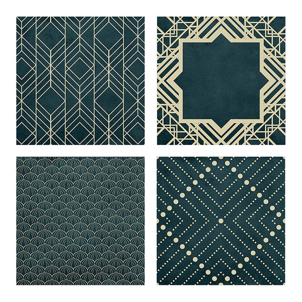 Art Deco Teal & Creme Backgrounds Vol 2 - 16 High Resolution Images - Instant Download Digital Clip art