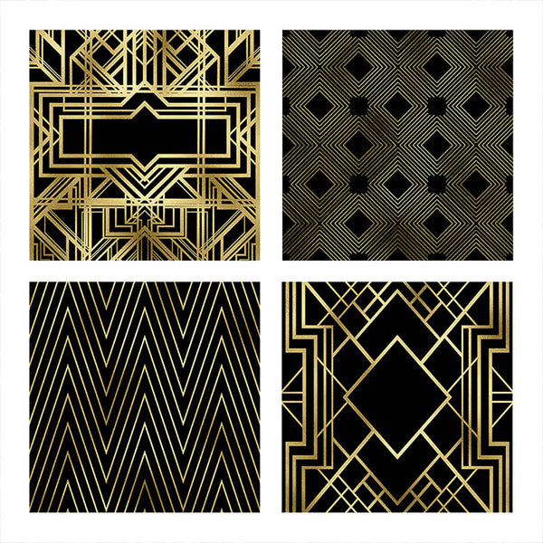 Art Deco Gold And Black Backgrounds Vol 2 - 16 High Resolution Images - Instant Download Digital Clip art
