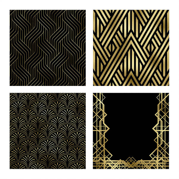 Art Deco Gold And Black Backgrounds Vol 2 - 16 High Resolution Images - Instant Download Digital Clip art