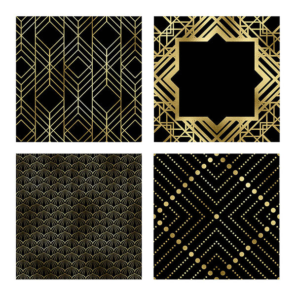 Art Deco Gold And Black Backgrounds Vol 2 - 16 High Resolution Images - Instant Download Digital Clip art