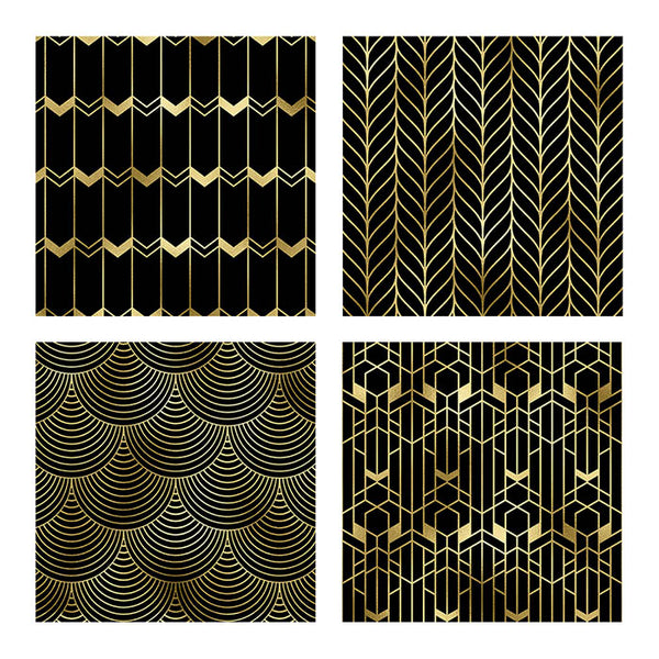 Art Deco Gold And Black Backgrounds Vol 1 - 16 High Resolution Images - Instant Download Digital Clip art