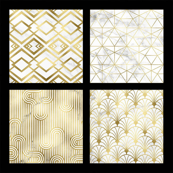 Art Deco Gold And White Marble Vol 1 - 16 High Resolution Images - Instant Download Digital Clip art