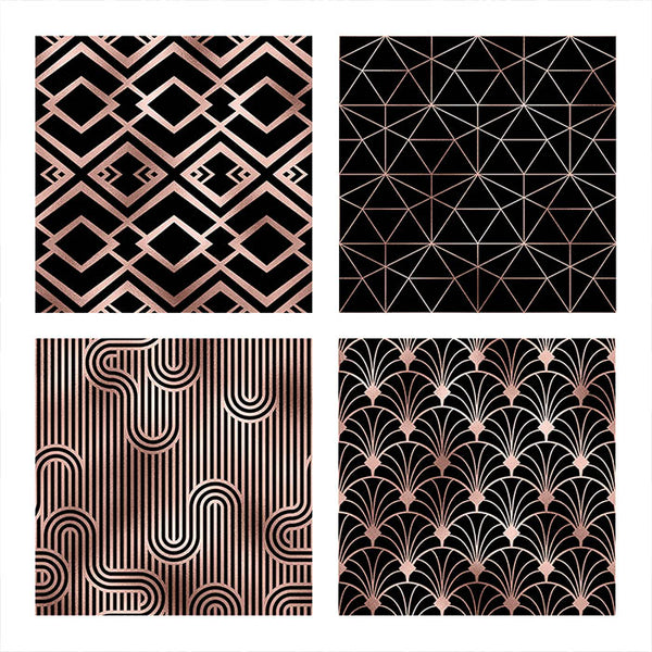 Art Deco Rose Gold And Black Backgrounds Vol 1 - 16 High Resolution Images - Instant Download Digital Clip art