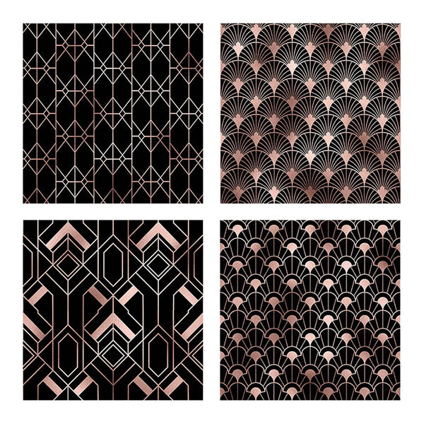 Art Deco Rose Gold And Black Backgrounds Vol 1 - 16 High Resolution Images - Instant Download Digital Clip art