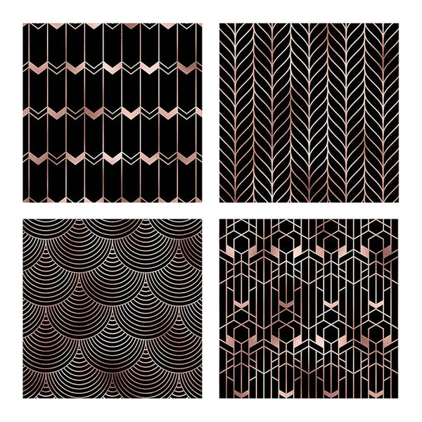Art Deco Rose Gold And Black Backgrounds Vol 1 - 16 High Resolution Images - Instant Download Digital Clip art