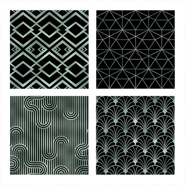 Art Deco Teal And Black Backgrounds Vol 1 - 16 High Resolution Images - Instant Download Digital Clip art