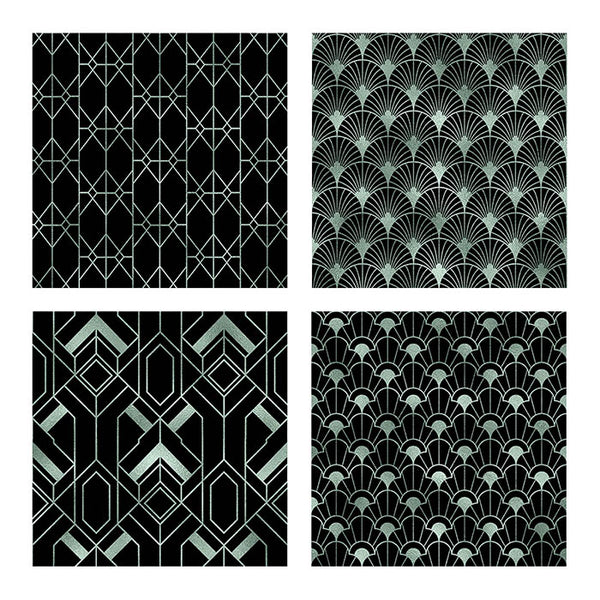 Art Deco Teal And Black Backgrounds Vol 1 - 16 High Resolution Images - Instant Download Digital Clip art