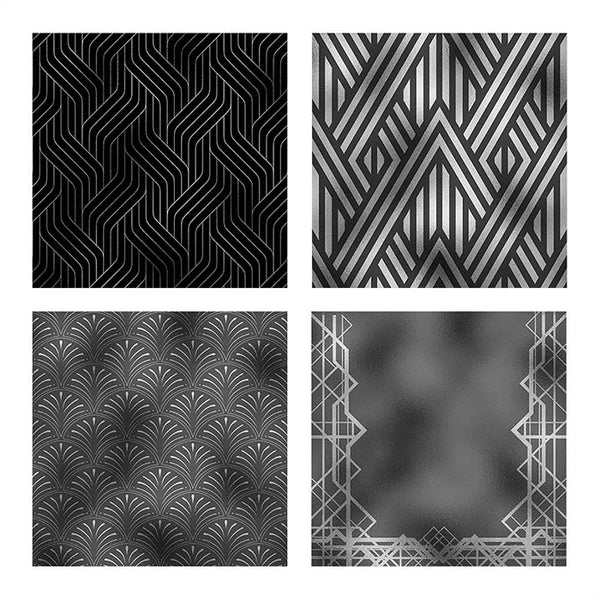 Art Deco White, Black & Grey Backgrounds Vol 2 - 16 High Resolution Images - Instant Download Digital Clip art