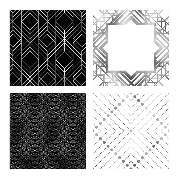 Art Deco White, Black & Grey Backgrounds Vol 2 - 16 High Resolution Images - Instant Download Digital Clip art