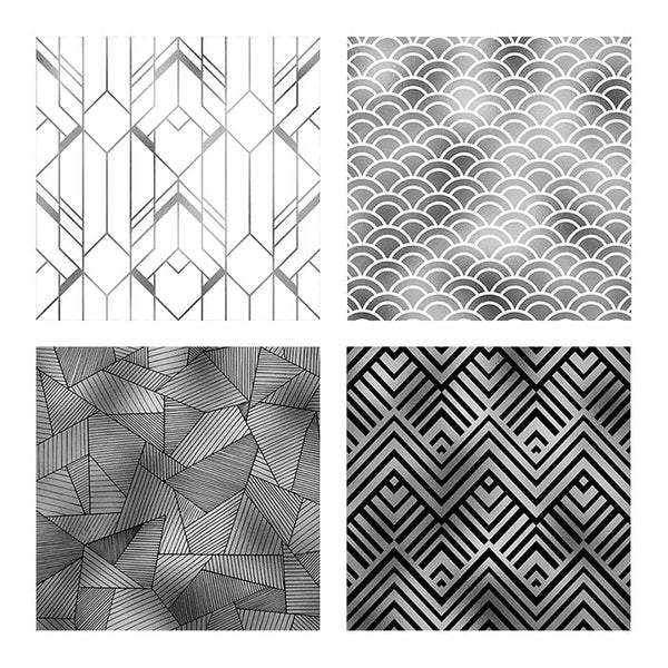 Art Deco White, Black & Grey Backgrounds Vol 1 - 16 High Resolution Images - Instant Download Digital Clip art